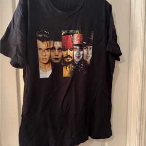 Black Johnny Depp Graphic Men’s T-Shirt